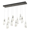 Hubbardton Forge Natural Iron Crystal Luma 10-Light Large Crystal Pendant