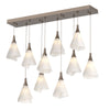 Hubbardton Forge Bronze Spun Frost (Sh) Mobius 10-Light Pendant