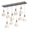 Hubbardton Forge Oil Rubbed Bronze Spun Frost (Sh) Mobius 10-Light Pendant