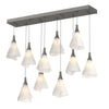 Hubbardton Forge Natural Iron Spun Frost (Sh) Mobius 10-Light Pendant