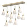 Hubbardton Forge Soft Gold Spun Frost (Sh) Mobius 10-Light Pendant