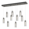 Hubbardton Forge Dark Smoke Clear Glass (Zm) Exos Glass 10-Light Pendant