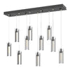 Hubbardton Forge Black Clear Glass (Zm) Exos Glass 10-Light Pendant