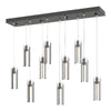 Hubbardton Forge Oil Rubbed Bronze Clear Glass (Zm) Exos Glass 10-Light Pendant