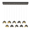 Hubbardton Forge Natural Iron Modern Brass Opal Glass (Gg) Brooklyn 10-Light Double Shade Pendant