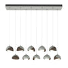 Hubbardton Forge Vintage Platinum Bronze Opal Glass (Gg) Brooklyn 10-Light Double Shade Pendant