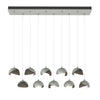 Hubbardton Forge Vintage Platinum Dark Smoke Opal Glass (Gg) Brooklyn 10-Light Double Shade Pendant