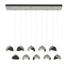 Hubbardton Forge Vintage Platinum Black Opal Glass (Gg) Brooklyn 10-Light Double Shade Pendant