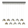 Hubbardton Forge Vintage Platinum Soft Gold Opal Glass (Gg) Brooklyn 10-Light Double Shade Pendant