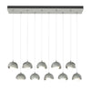 Hubbardton Forge Vintage Platinum Sterling Opal Glass (Gg) Brooklyn 10-Light Double Shade Pendant