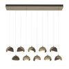 Hubbardton Forge Soft Gold Bronze Opal Glass (Gg) Brooklyn 10-Light Double Shade Pendant