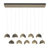 Hubbardton Forge Soft Gold Dark Smoke Opal Glass (Gg) Brooklyn 10-Light Double Shade Pendant