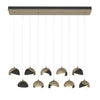 Hubbardton Forge Soft Gold Black Opal Glass (Gg) Brooklyn 10-Light Double Shade Pendant