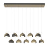 Hubbardton Forge Soft Gold Natural Iron Opal Glass (Gg) Brooklyn 10-Light Double Shade Pendant