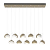 Hubbardton Forge Soft Gold White Opal Glass (Gg) Brooklyn 10-Light Double Shade Pendant