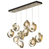 Hubbardton Forge Modern Brass Opal Glass (Gg) Riza 10-Light Pendant