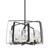 Hubbardton Forge Black White Swirl Glass (Yr) Arc 8-Light Pendant