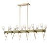 Hubbardton Forge Modern Brass Cast Glass (Yc) Echo 12-Light Linear Pendant