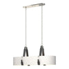 Hubbardton Forge Polished Nickel Black Leather Natural Anna Shade (Sf) Saratoga Oval Pendant