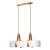 Hubbardton Forge Antique Brass Chestnut Leather Natural Anna Shade (Sf) Saratoga Oval Pendant