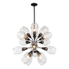 Hubbardton Forge Black Clear Glass (Zm) Ensemble 16-Light Orb Pendant