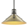 Hubbardton Forge Natural Iron Modern Brass Henry Medium Steel Shade Pendant