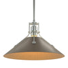 Hubbardton Forge Vintage Platinum Bronze Henry Medium Steel Shade Pendant