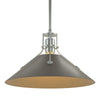 Hubbardton Forge Vintage Platinum Dark Smoke Henry Medium Steel Shade Pendant