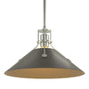 Hubbardton Forge Vintage Platinum Black Henry Medium Steel Shade Pendant