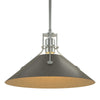 Hubbardton Forge Vintage Platinum Natural Iron Henry Medium Steel Shade Pendant