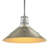 Hubbardton Forge Vintage Platinum Soft Gold Henry Medium Steel Shade Pendant