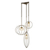 Hubbardton Forge Dark Smoke Seeded Clear Glass (Ii) Treble Pendant