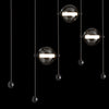 Hubbardton Forge Black Cool Grey Glass (Yl) Abacus 5-Light Led Pendant