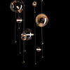 Hubbardton Forge Black Cool Grey Glass (Yl) Abacus 10-Light Square Led Pendant