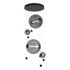 Hubbardton Forge Black Cool Grey Glass (Yl) Abacus 4-Light Round Led Pendant