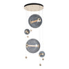 Hubbardton Forge Soft Gold Cool Grey Glass (Yl) Abacus 4-Light Round Led Pendant