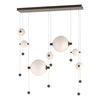 Hubbardton Forge Bronze Opal Glass (Gg) Abacus 7-Light Double Linear Led Pendant