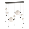 Hubbardton Forge Dark Smoke Opal Glass (Gg) Abacus 7-Light Double Linear Led Pendant