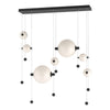 Hubbardton Forge Black Opal Glass (Gg) Abacus 7-Light Double Linear Led Pendant