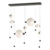 Hubbardton Forge Natural Iron Opal Glass (Gg) Abacus 7-Light Double Linear Led Pendant