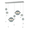 Hubbardton Forge Vintage Platinum Cool Grey Glass (Yl) Abacus 7-Light Double Linear Led Pendant