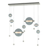 Hubbardton Forge Sterling Cool Grey Glass (Yl) Abacus 7-Light Double Linear Led Pendant