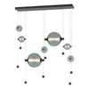 Hubbardton Forge Oil Rubbed Bronze Cool Grey Glass (Yl) Abacus 7-Light Double Linear Led Pendant