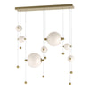 Hubbardton Forge Modern Brass Opal Glass (Gg) Abacus 7-Light Double Linear Led Pendant