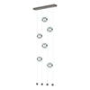 Hubbardton Forge Dark Smoke Cool Grey Glass (Yl) Abacus 6-Light Ceiling-To-Floor Led Pendant