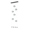 Hubbardton Forge Black Cool Grey Glass (Yl) Abacus 6-Light Ceiling-To-Floor Led Pendant