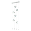 Hubbardton Forge Vintage Platinum Cool Grey Glass (Yl) Abacus 6-Light Ceiling-To-Floor Led Pendant