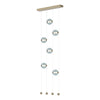 Hubbardton Forge Soft Gold Cool Grey Glass (Yl) Abacus 6-Light Ceiling-To-Floor Led Pendant