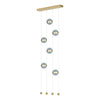 Hubbardton Forge Modern Brass Cool Grey Glass (Yl) Abacus 6-Light Ceiling-To-Floor Led Pendant