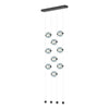 Hubbardton Forge Black Cool Grey Glass (Yl) Abacus 9-Light Ceiling-To-Floor Led Pendant